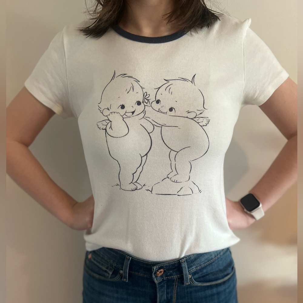 BRANDY MELVILLE CHERUB BLUE T SHIRT